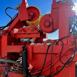 Used Morbark 640 Rosserhead Debarker with Cab, Log Deck & Conveyors